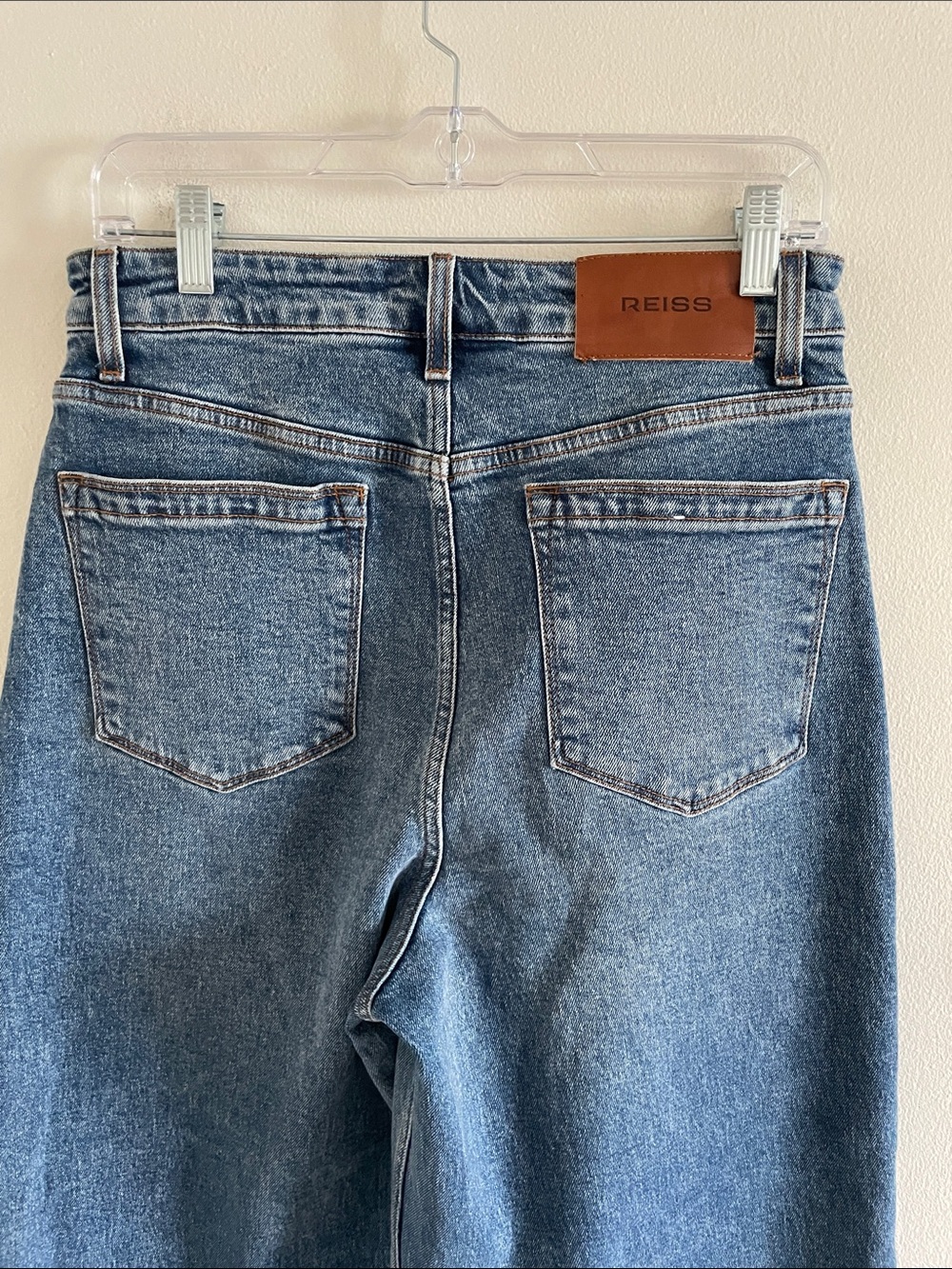 Reiss Crete Wide Leg Jeans Women's Size 29 Mid Blue High Rise Denim - Picture 7 of 10